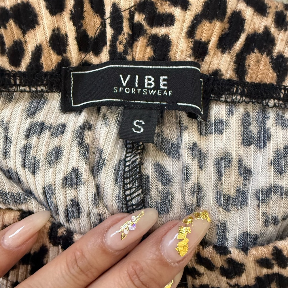 VIBE Leopard Print Bell Bottom Pants Y2K flare style - Picture 5 of 9